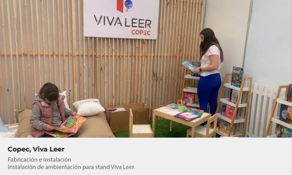 fabricacion-stand-madera-viva-leer-copec-mobiliario-exhibicion